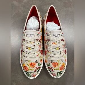 NIB Kate Spade Tennison Floral Embroidered Sneakers Size 7.5